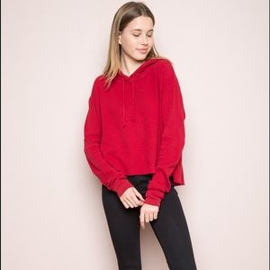 Brandy red waffle hoodie/sweater!